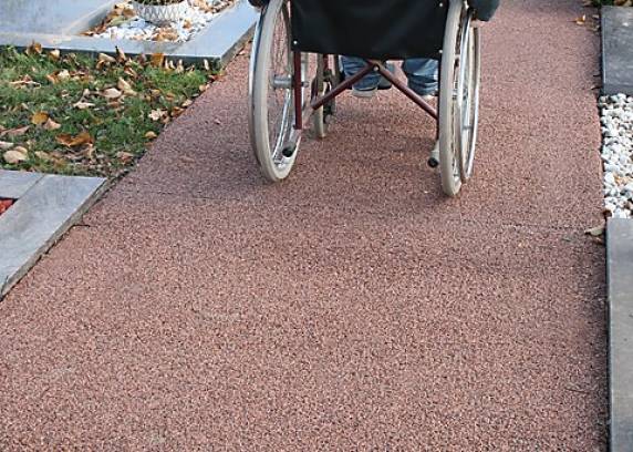 Graniglia Rosso Verona fissata con resina Romex